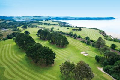 Aerial shot of Carlyon Bay Golf Club
