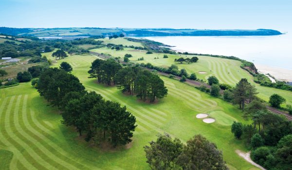 Aerial shot of Carlyon Bay Golf Club