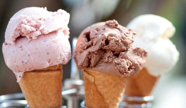 3 waffle cone ice-creams