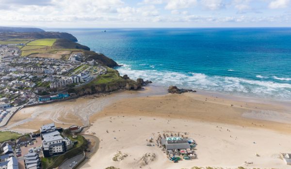 Perranporth Beach aerial shot