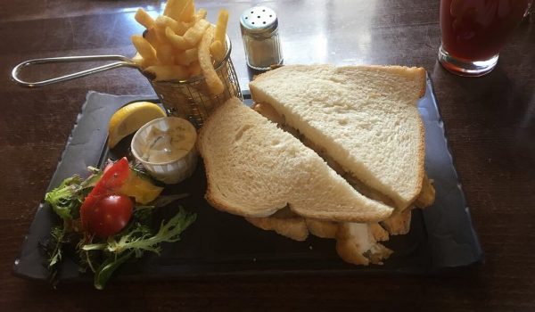 fish finger sandwich at the Ship Inn in Mevagissey