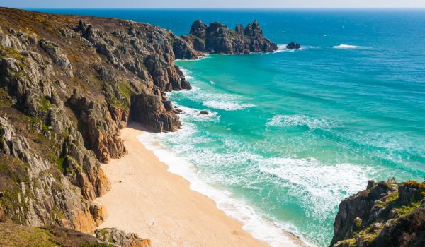 Overlooking Pedn Vounder Beach from Treen Cliffs