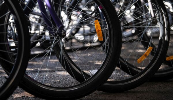 Row of bicycles for hire